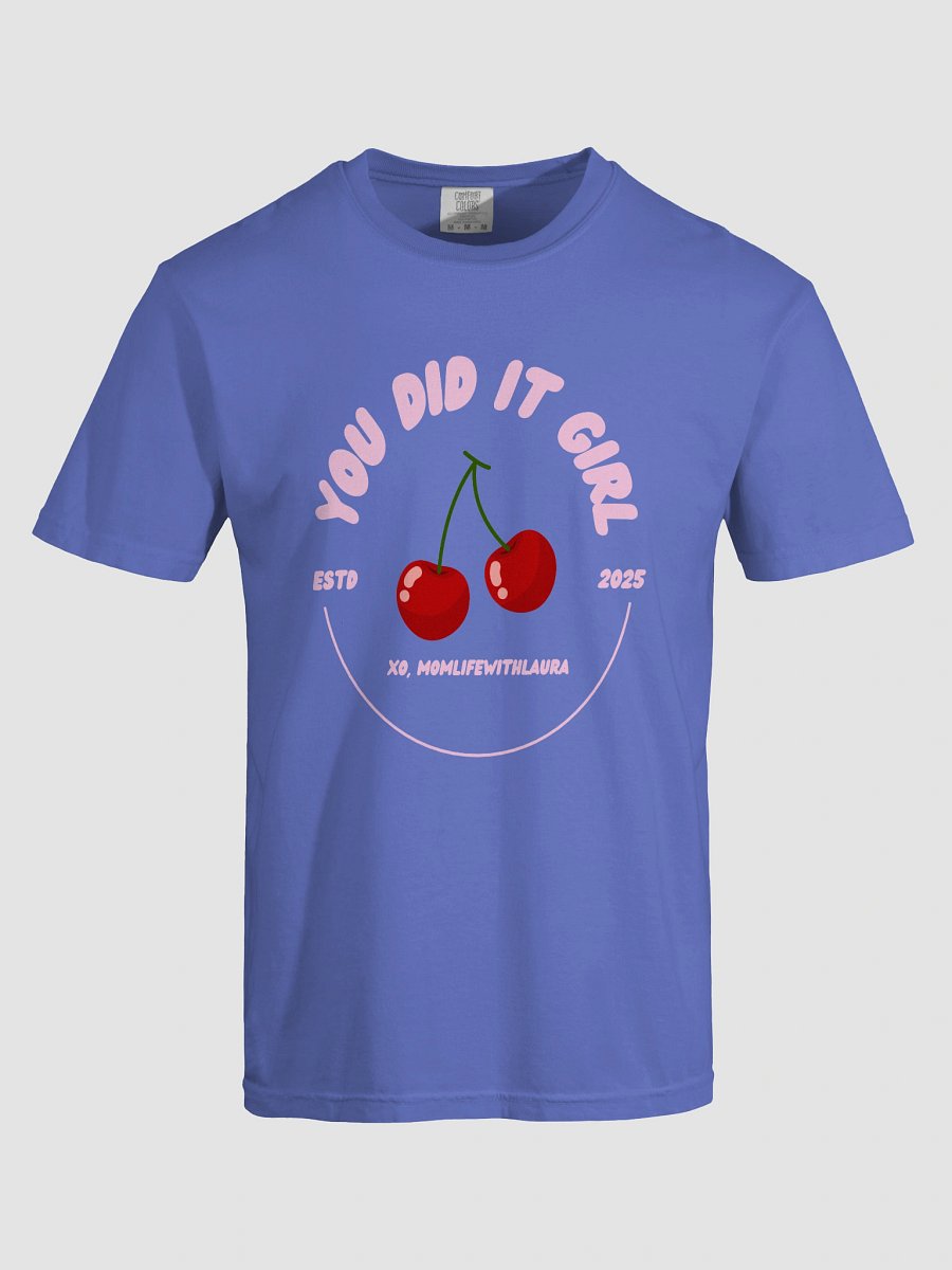 You Did it Girl Cherries Comfort Colors Tee - Pink/Blue product image (5)