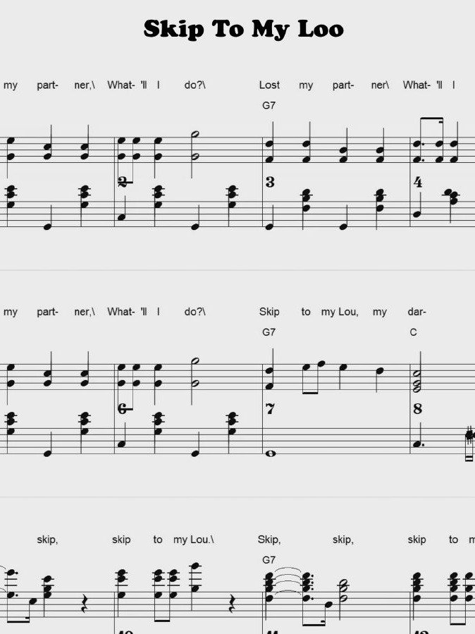 Skip To My Loo - CS - Piano sheet music product image (1)
