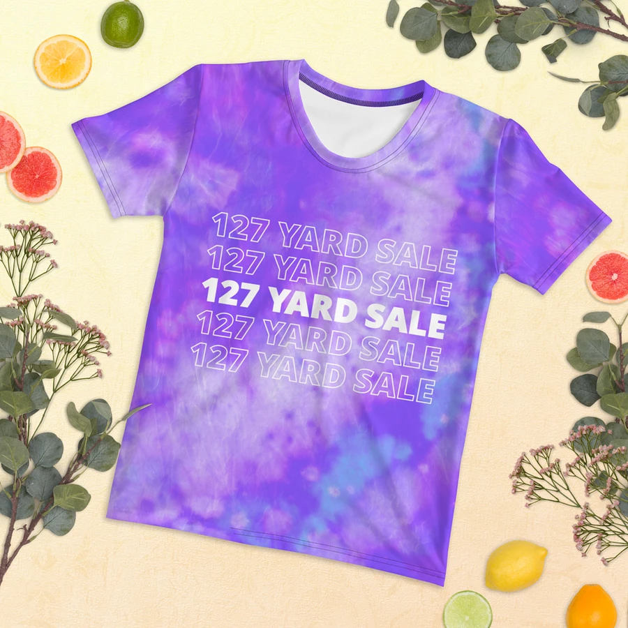 127 Yard Sale (2024) - All-Over Lavender Blue Tie-Dye Print Women's Crew Neck T-Shirt product image (13)