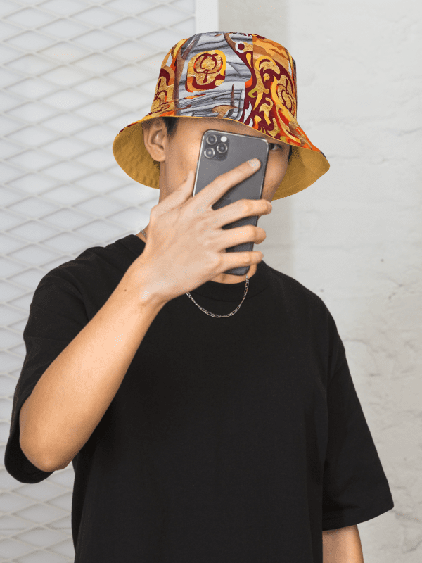 Reversible Dancing Warrior Painted Bucket Hat product image (1)
