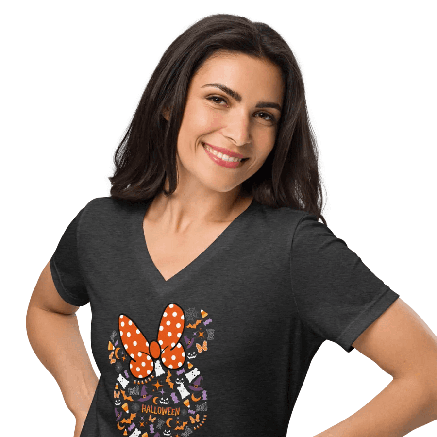 Disney Halloween Minnie Mouse Mosaic V-Neck Tee product image (35)