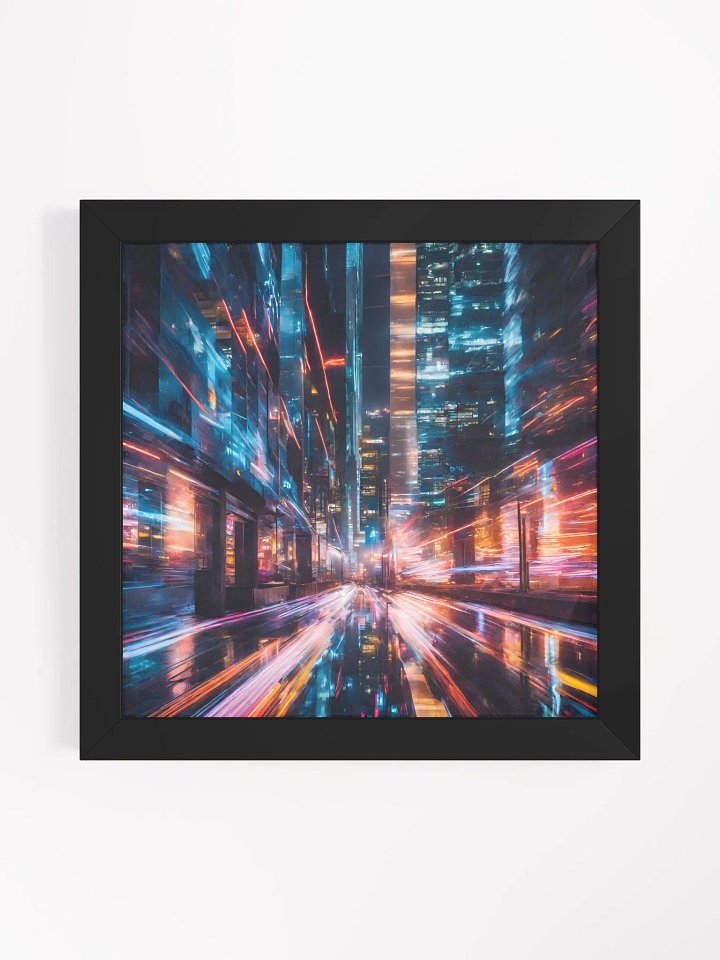Cityscape and Neon Lights Series #4; Eco-Friendly Matte Poster Art product image (4)