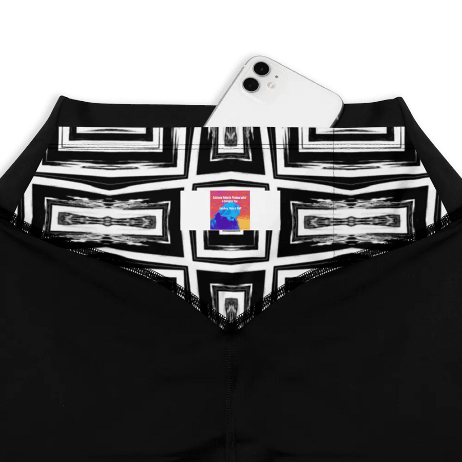 Abstract Monochrome Repeating Pattern Women's Sports Leggings product image (3)