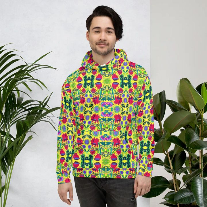 Abstract Poppy Flowers Unisex All Over Print Pull Over Hoodie product image (2)