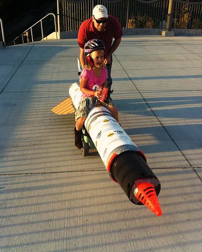 #tbt That time I tested my rocket car on my stepdaughter because I certainly wasn’t going to test it on my actual daughter. (...