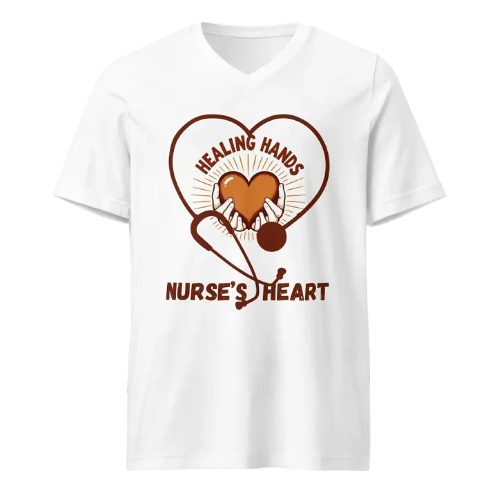 HEALING HANDS, NURSE'S HEART v-neck Tee product image (1)