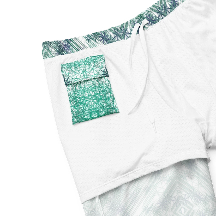 Shades Of Green Geometric Pattern Mens Swim Shorts product image (9)