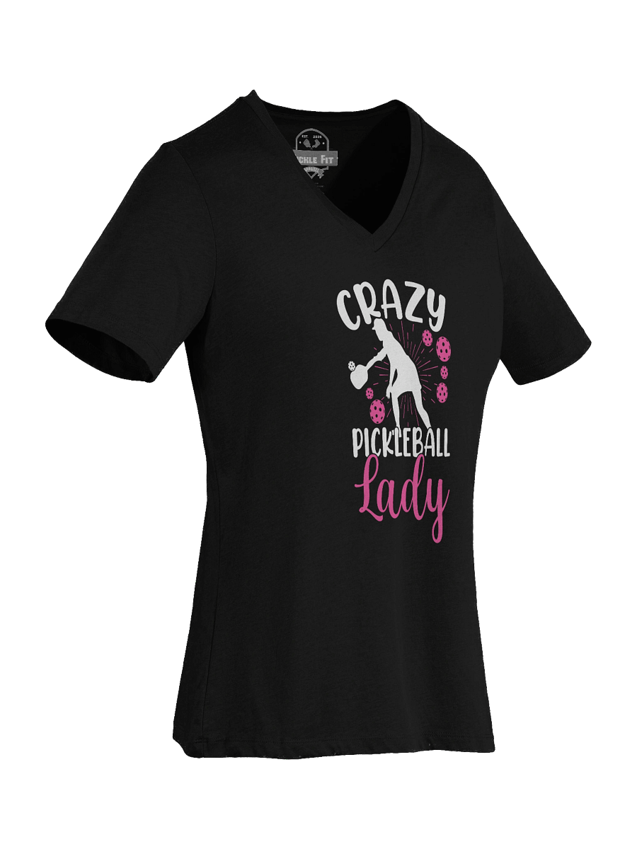 Crazy Pickleball Lady V-Neck Tee product image (7)