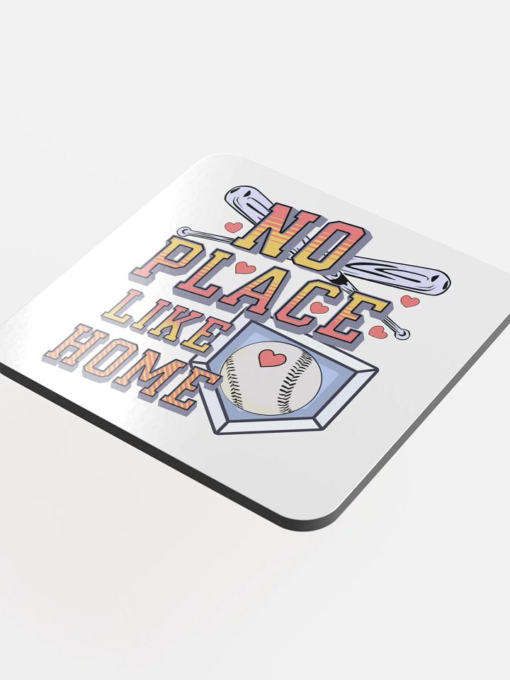 No Place Like Home Baseball Run Hearts Glossed Coaster product image (1)