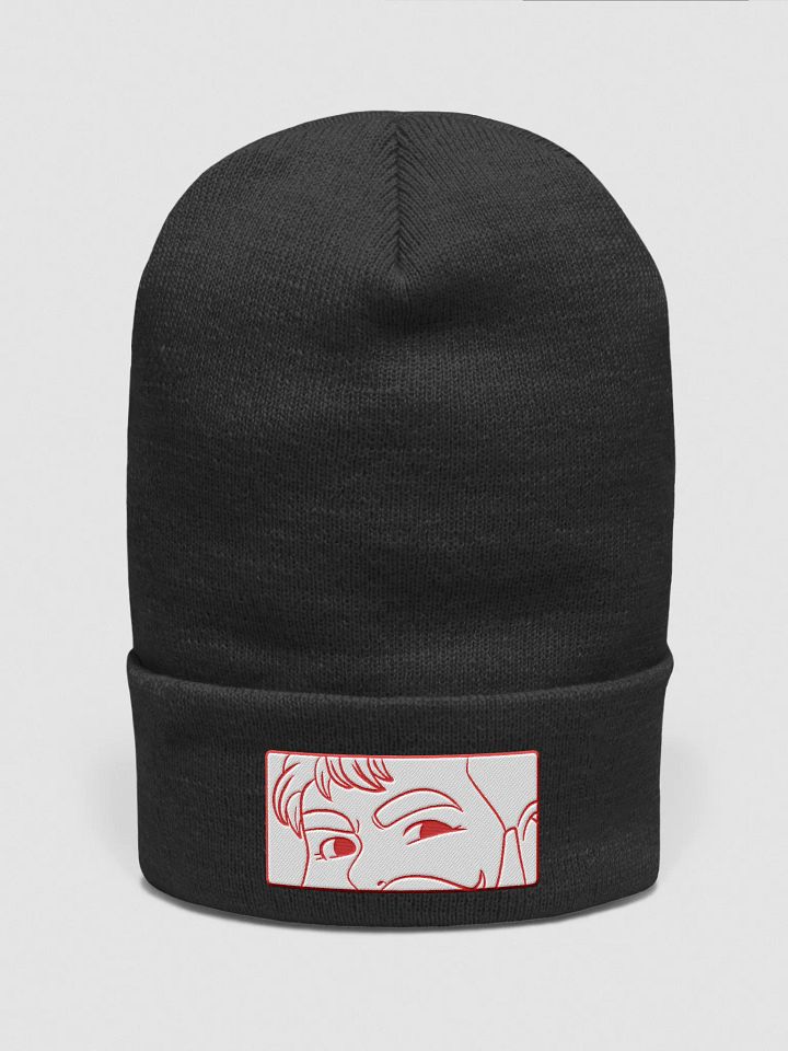 Bear Stare Beanie - Red Outline. product image (1)