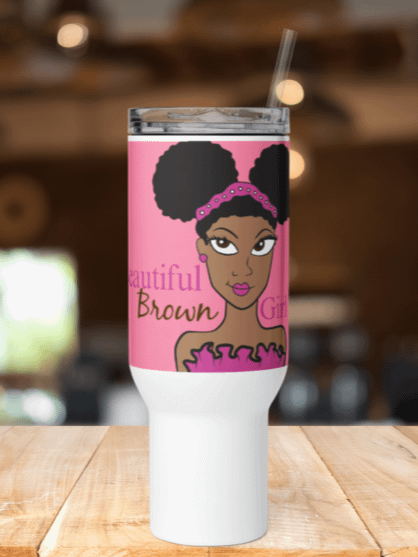 Beautiful Brown Girl Mocha Travel Mug product image (1)