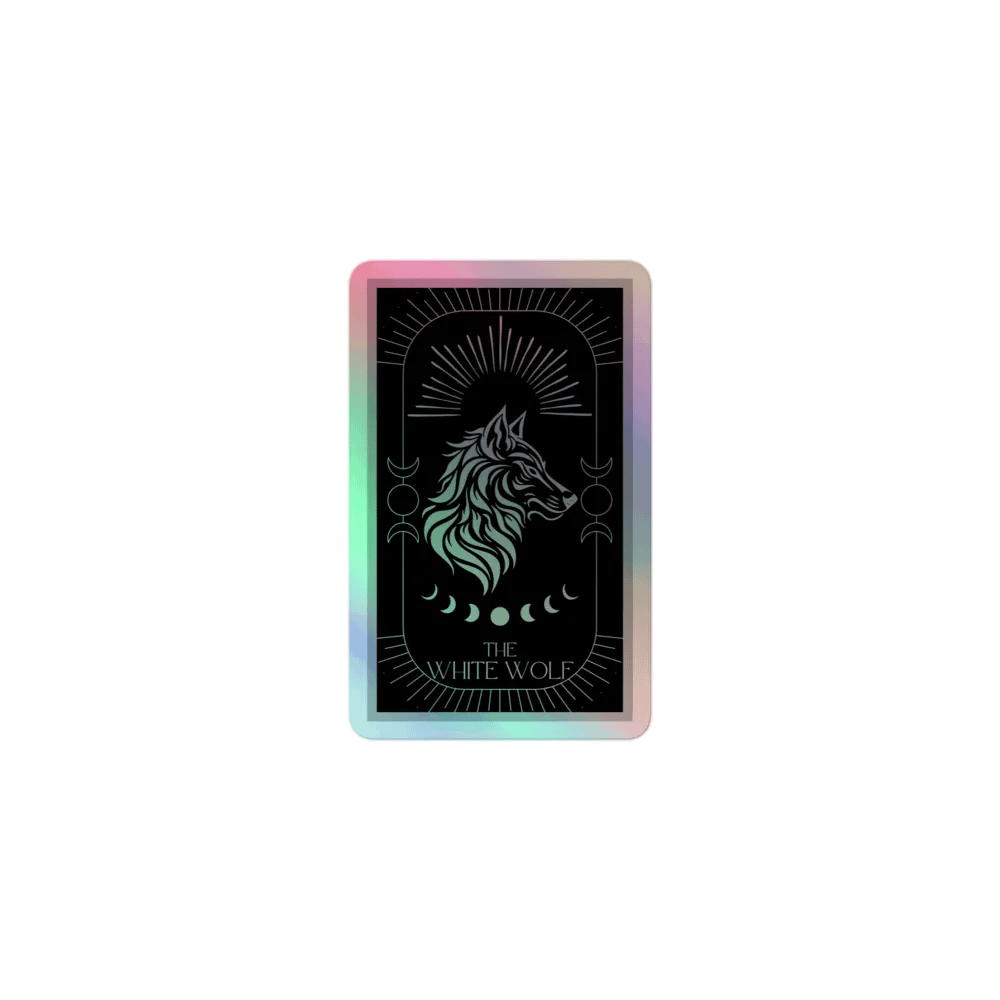 the White Wolf Holographic Sticker product image (1)