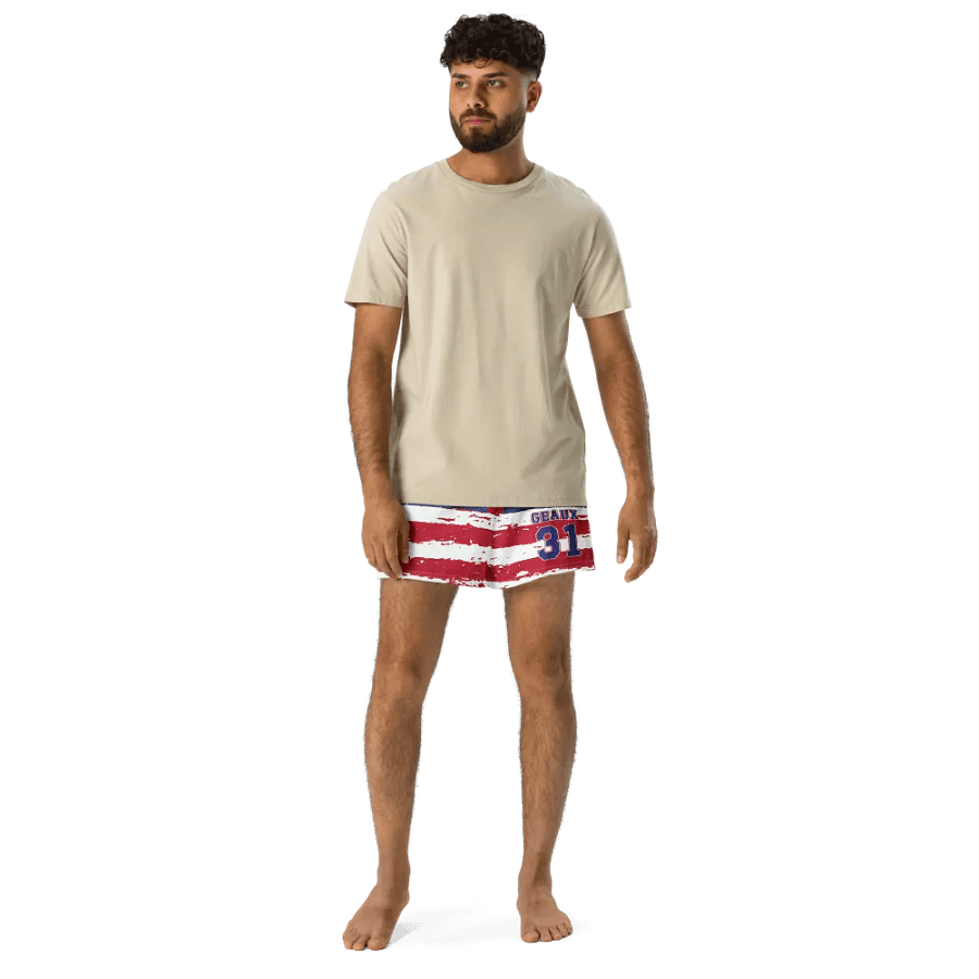 Geaux 31 - Vintage Flag Style Patriots Unisex Shorts product image (9)