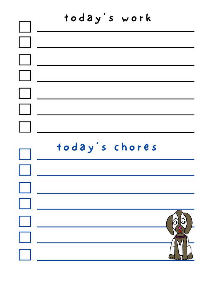 Cute Cartoon Brown and White Puppy Laminated To Do List with Dry Erase Marker product image (2)