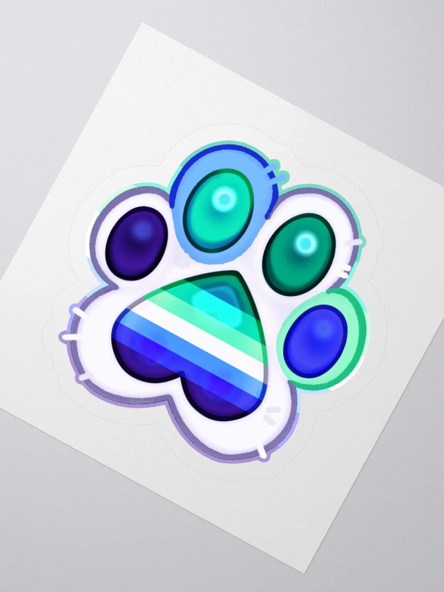 Gay Pride Paw Print Kiss Cut Stickers product image (2)