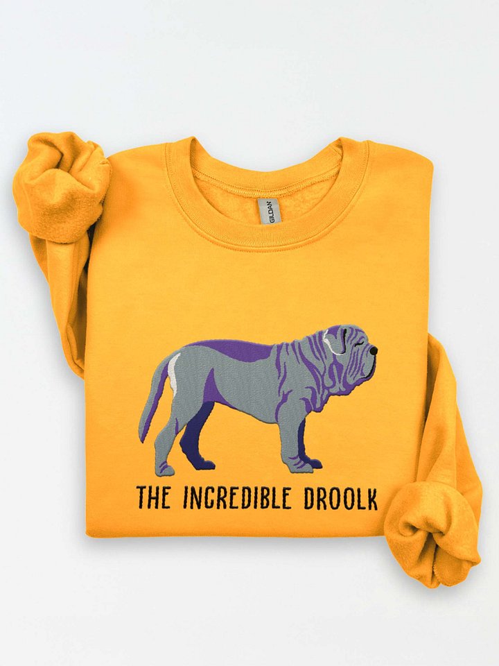 The Incredible Droolk Sweatshirt (Embroidered) of a Neapolitan Mastiff(Blue) product image (1)