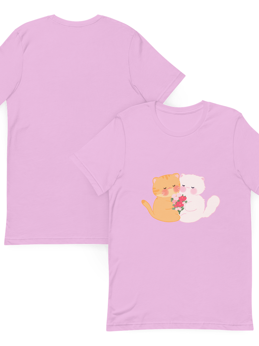 Cat Duo with Flower Bouquet Soft Cotton Unisex T-shirt product image (3)