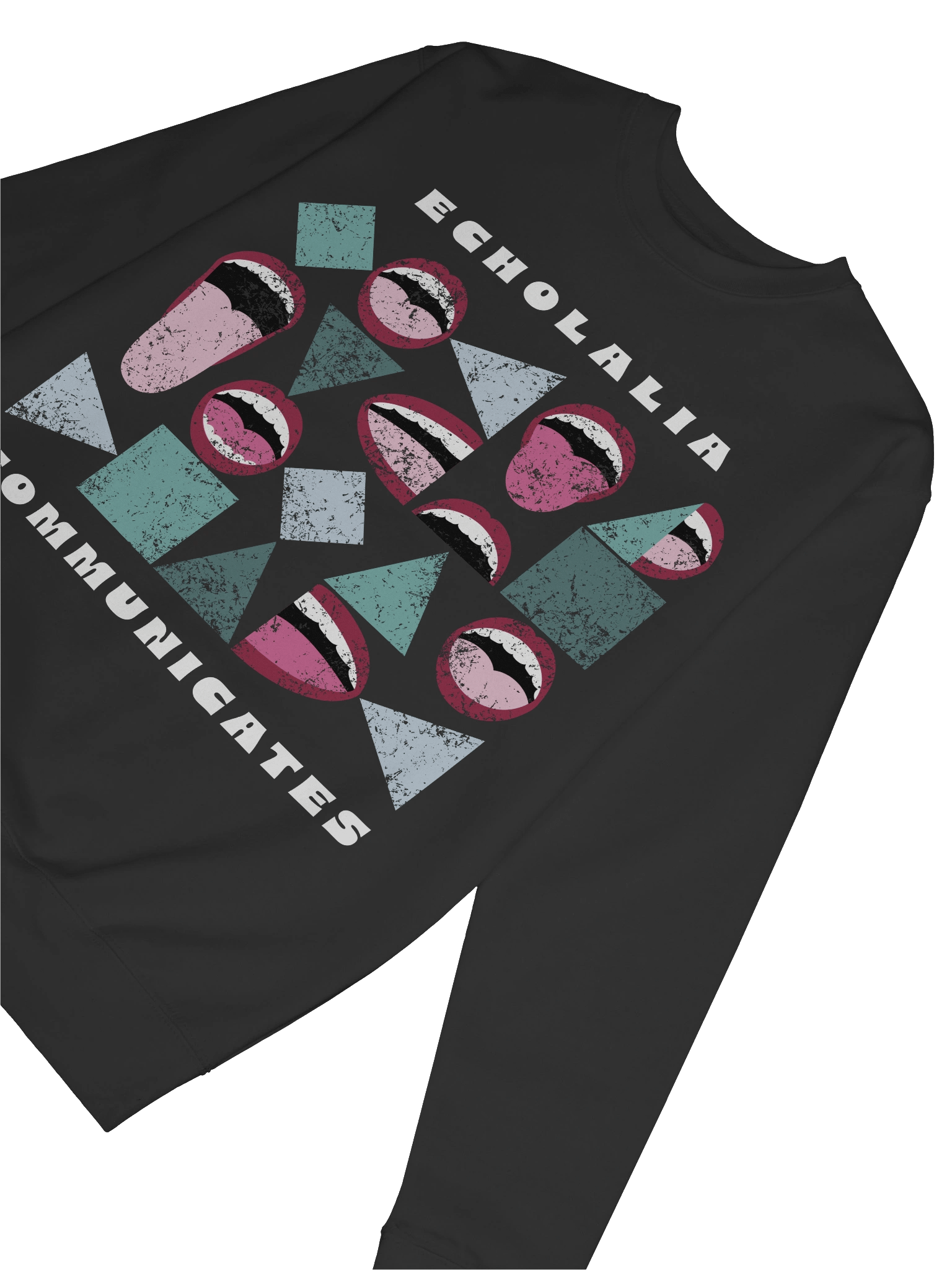 Echolalia Communicates - Unisex Crewneck in Black product image (6)