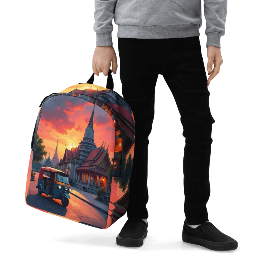 Tuk-Tuk at Sunset Near Thai Temple Backpack product image (7)