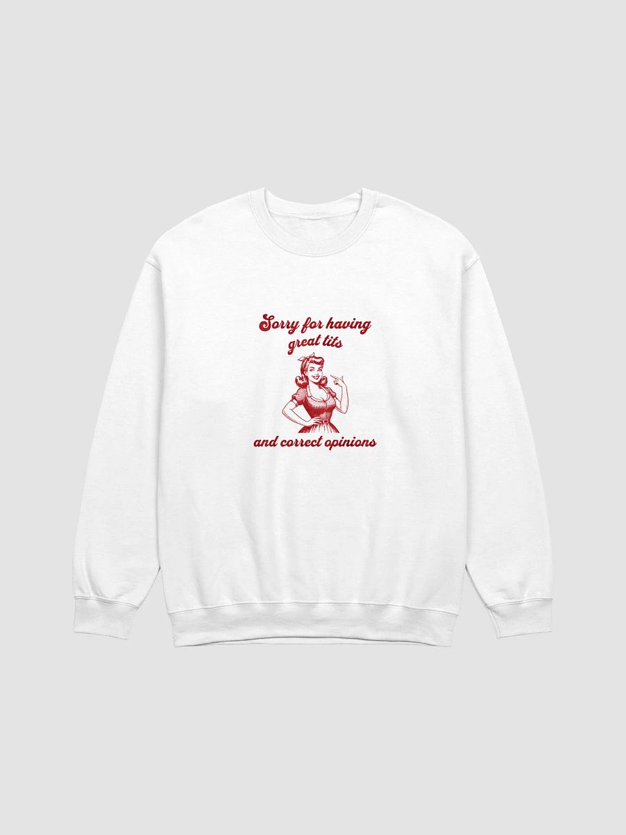 Funny Feminism Sweatshirt - „Sorry for Having Great Tits and Correct Opinions”, Y2K Meme Sweatshirt, Woman Sweatshirt product image (2)