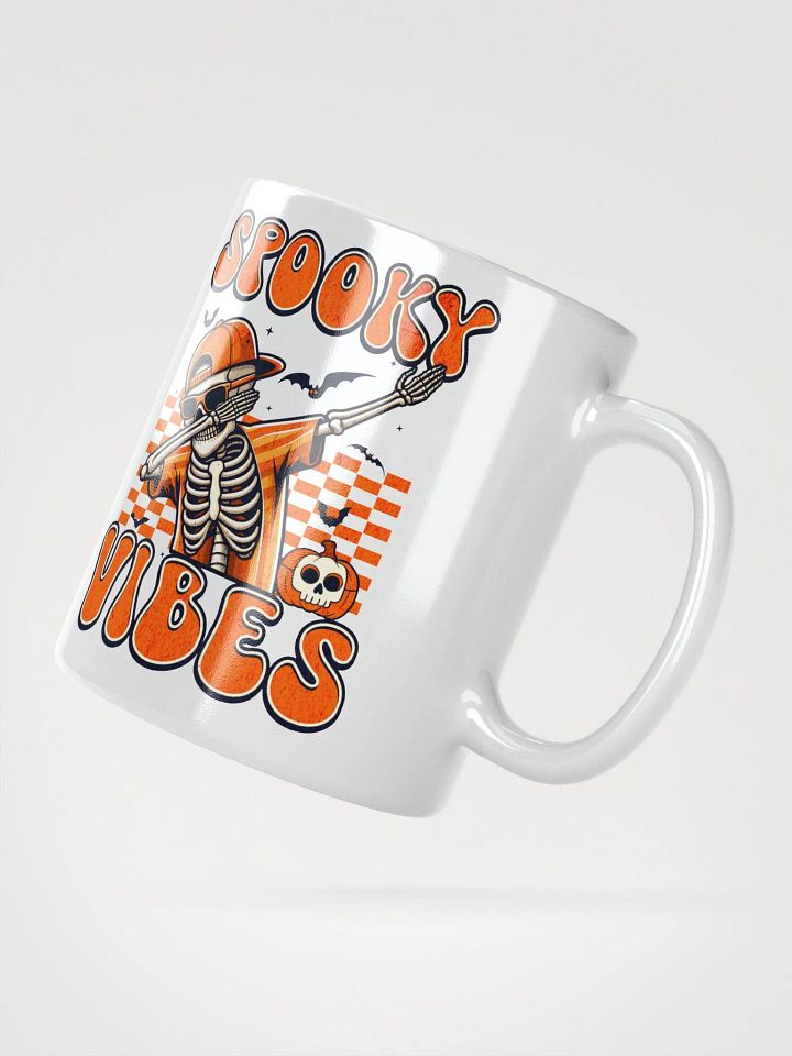 Retro Spooky Vibes Dabbing Skeleton Halloween Coffee Mug product image (6)