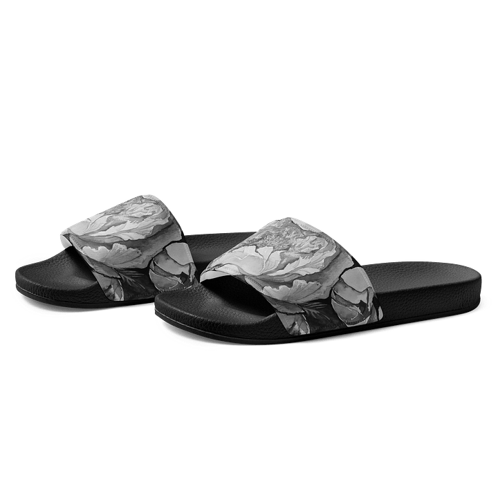B&W Peonies - Men's Slides product image (2)