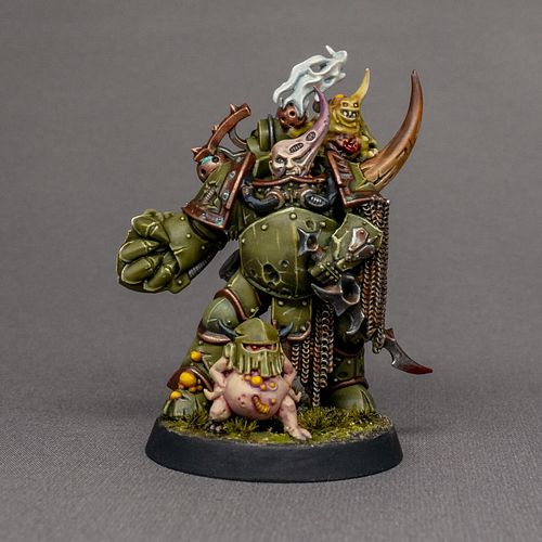 Finished painting my first Death Guard mini! A Plague Marine Champion. 

#Warhammer40k #DeathGuard #PaintingWarhammer #Miniat...