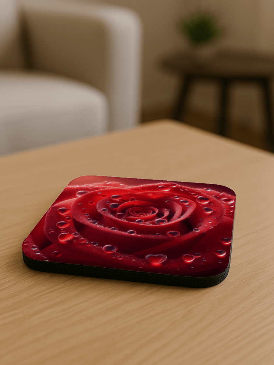 Red Rose Cork Coaster product image (5)