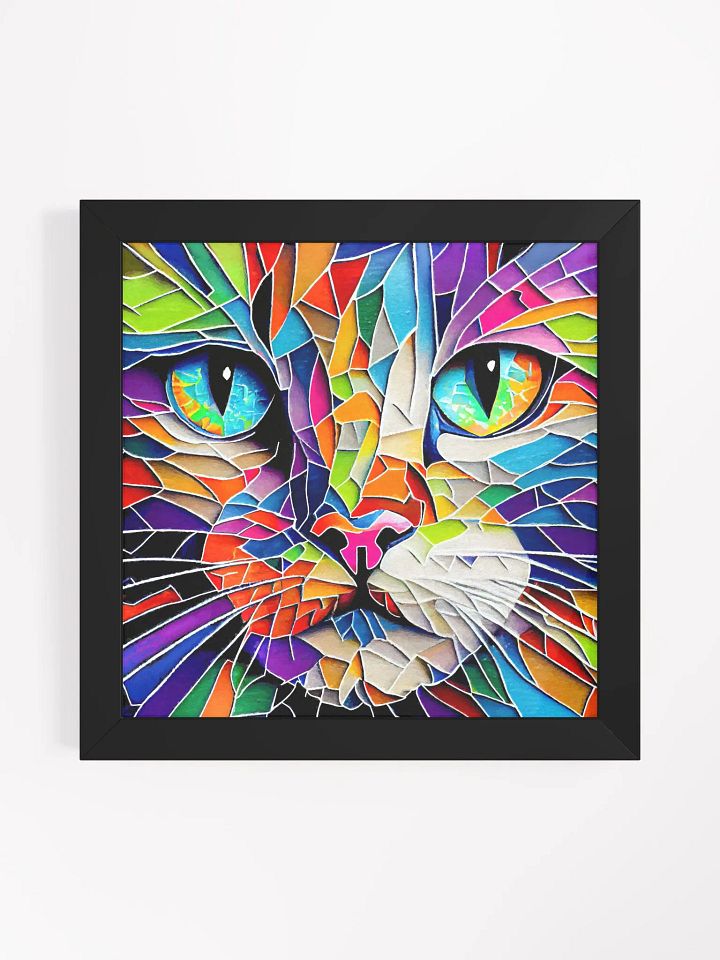 Vibrant Mosaic Style Cat Framed Poster product image (2)