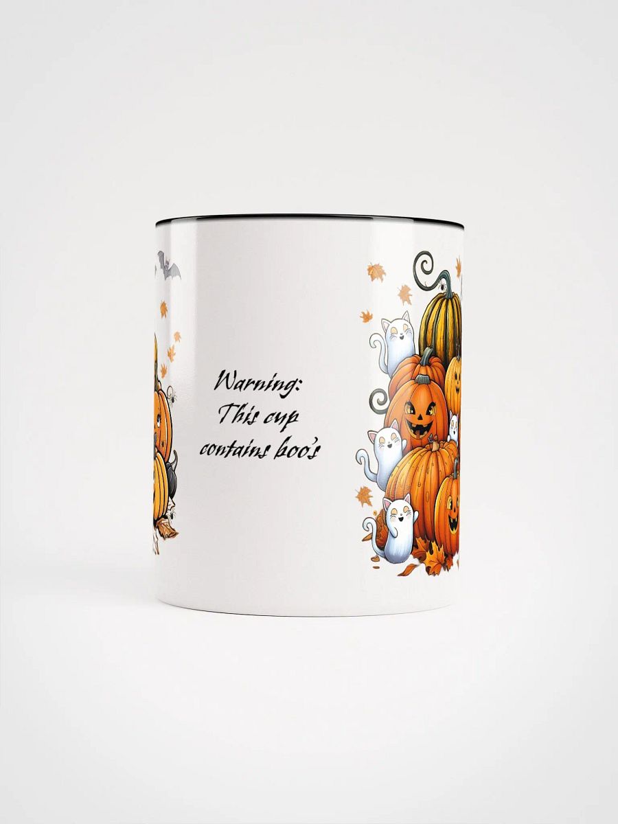 Halloween Pumpkins with Ghost Cats, Bats and Spiders Coloured Mug product image (5)