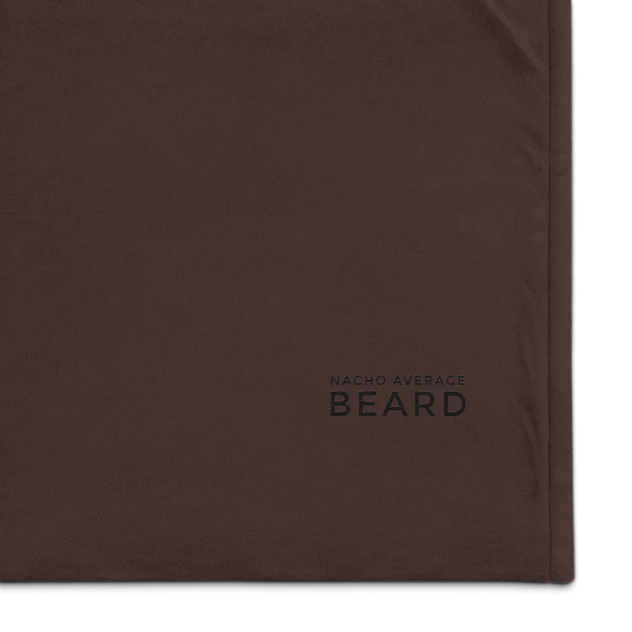 Nacho Average Beard Embroider Sherpa Blanket (Brown/ Black) product image (1)
