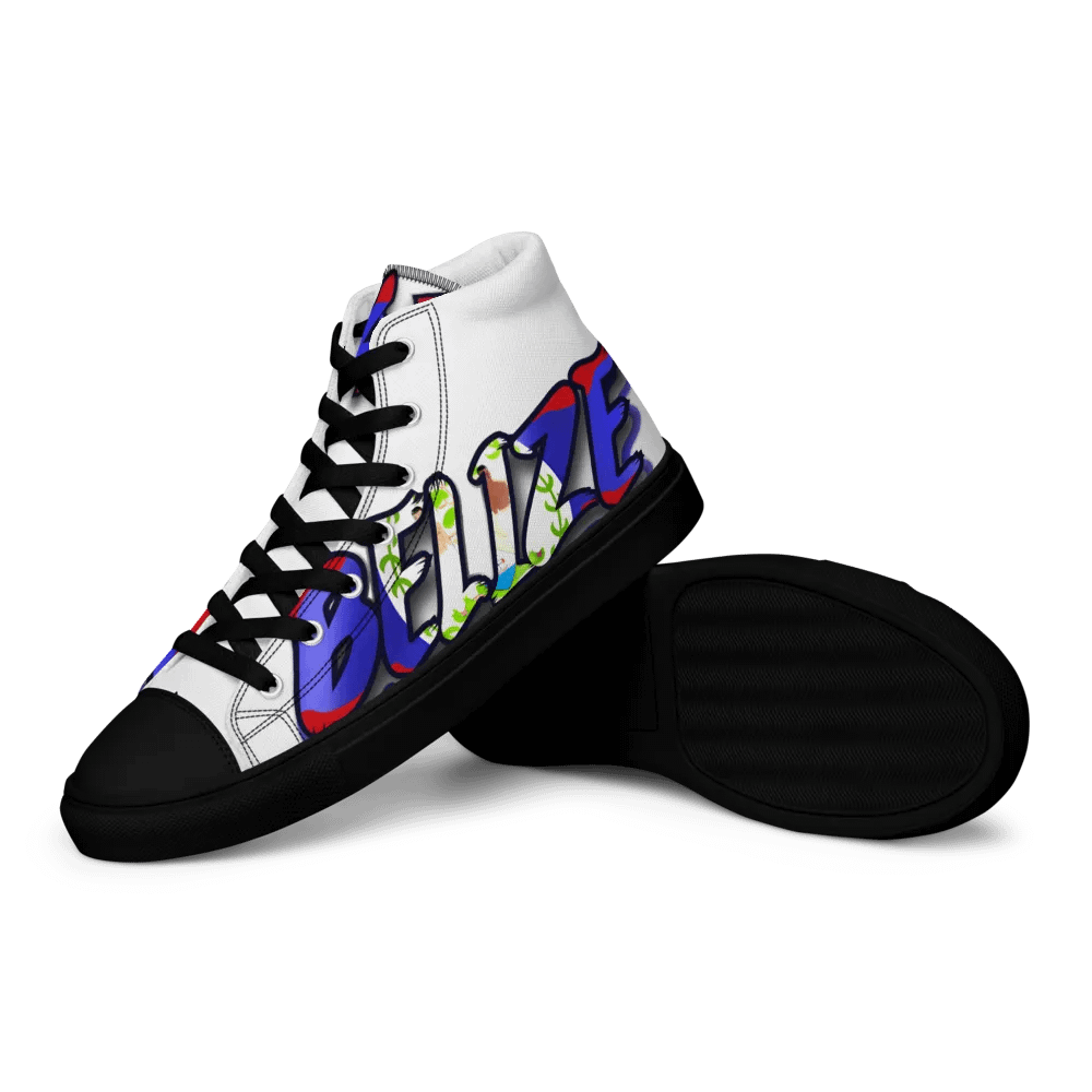 Belize @43 Independence Day Men's High Top Canvas Shoes product image (8)