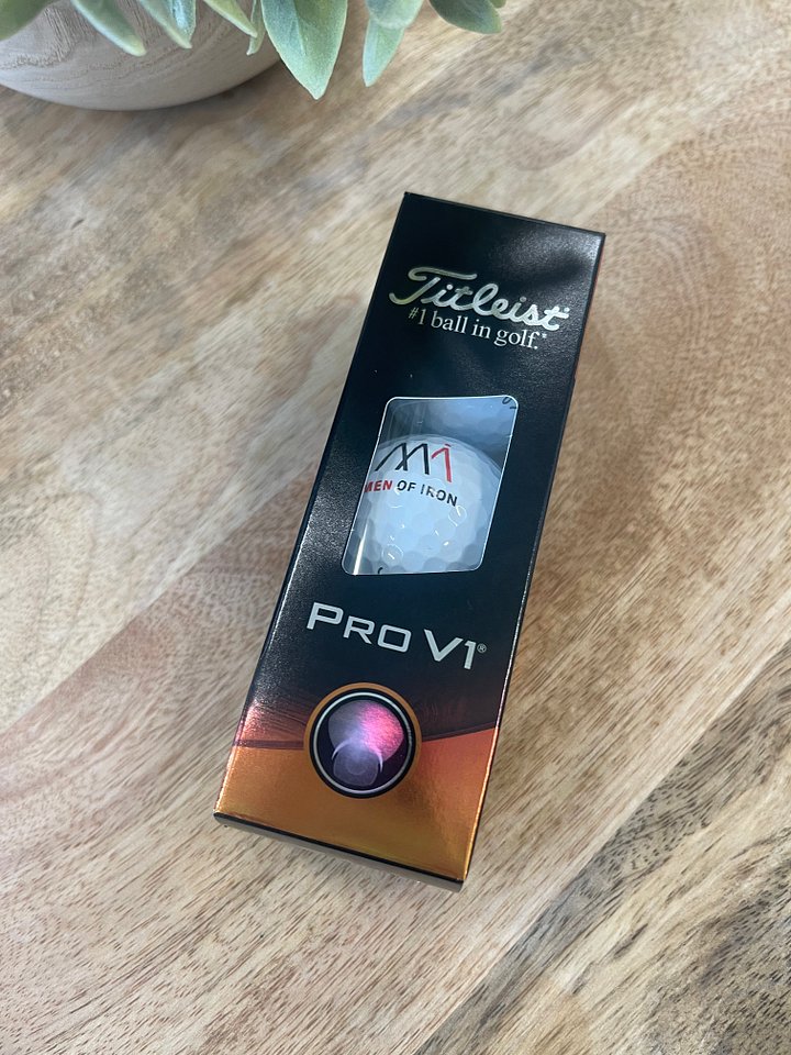 Men of Iron Branded Titleist Pro V1 Golf Balls – Sleeve of 3 product image (1)