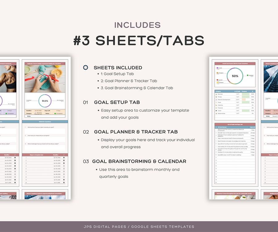 Goal Planner and Tracker, Google Sheets Template product image (2)