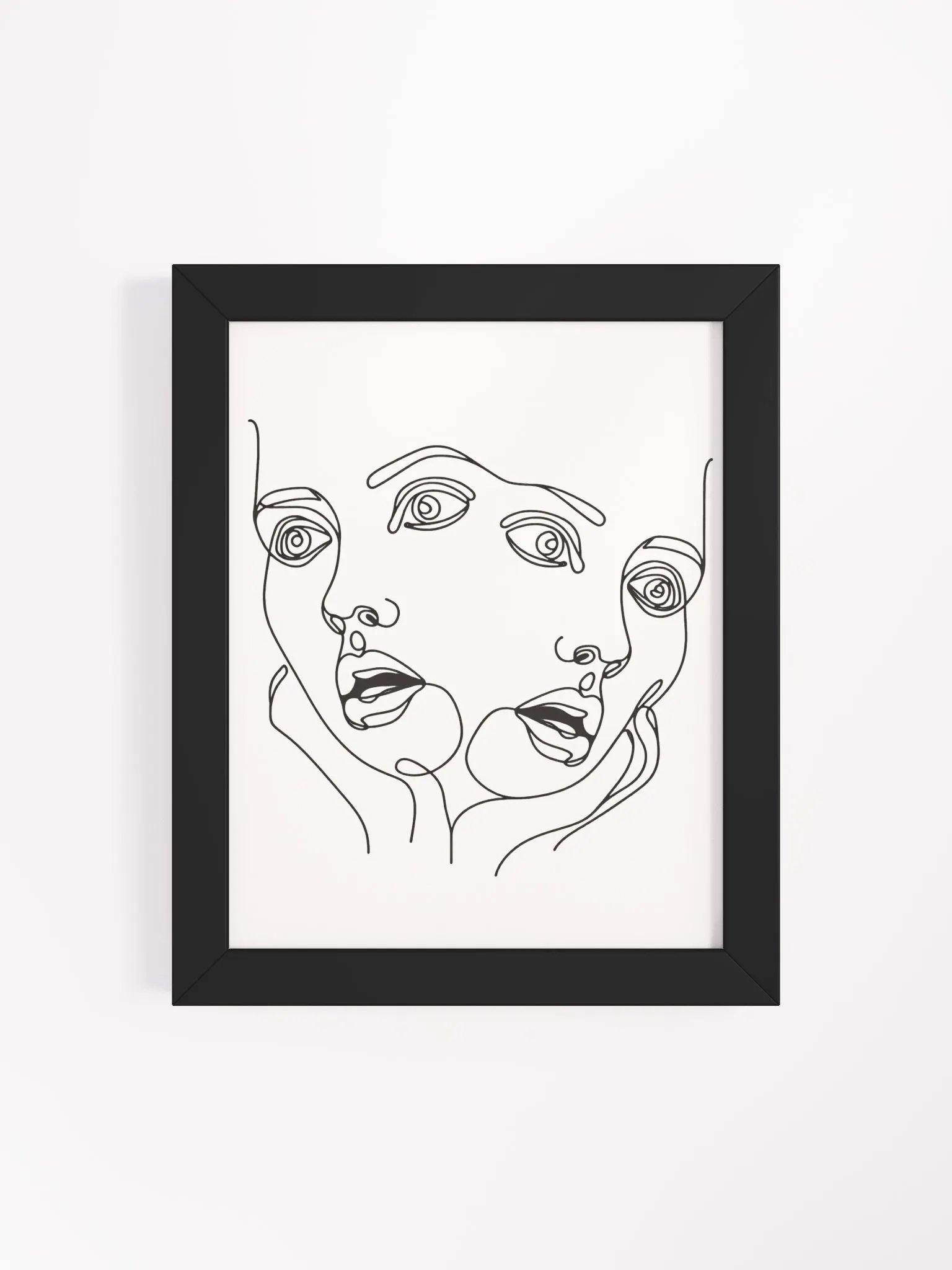 Shocked Female Faces Line Art Design Matte Poster product image (107)