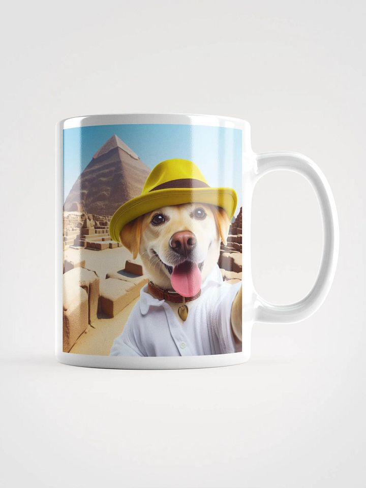 Pharaoh Pup Selfie #Humorous Glossy Mug - White product image (3)