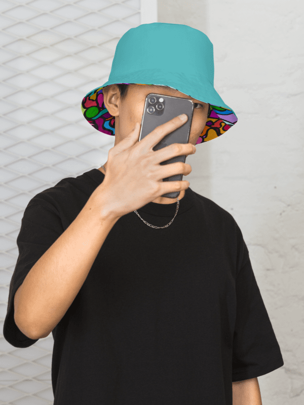 Chaos in Color Reversible Bucket Hat - Wave at Sunset product image (2)