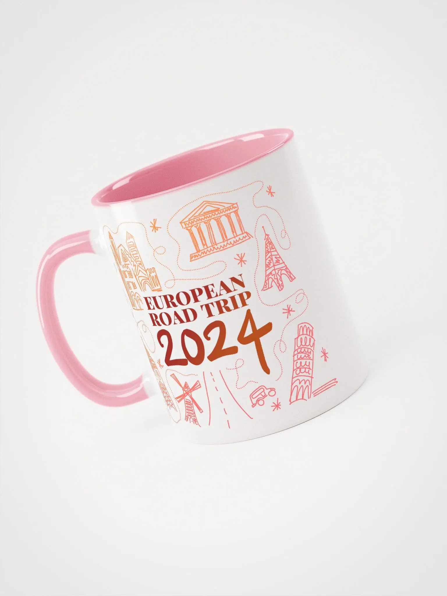 European Road Trip Souvenir Mug (Warm Colors) (11oz) product image (3)
