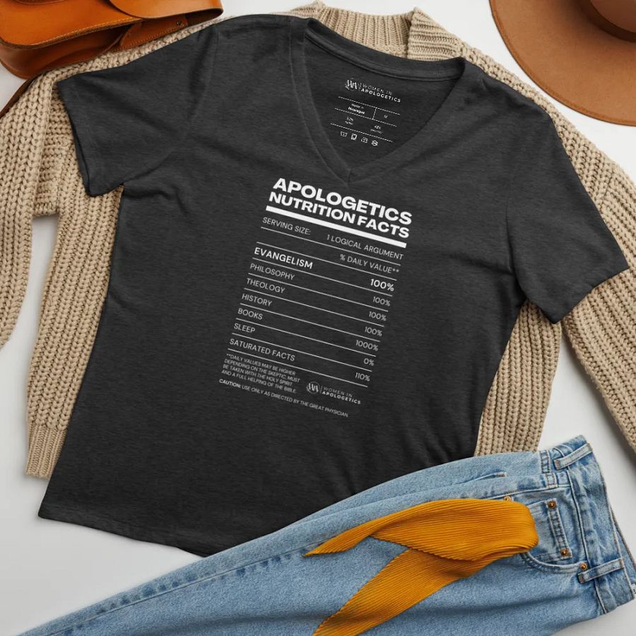 Apologetics Nutrition Facts Women's V-Neck T-Shirt product image (8)