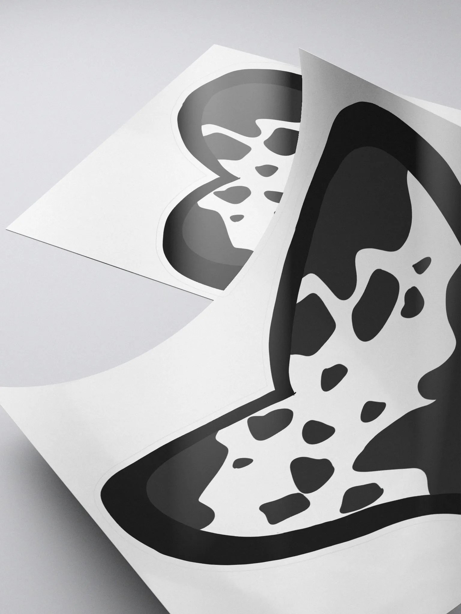 Little Moo Heart Sticker (Black and White) product image (4)