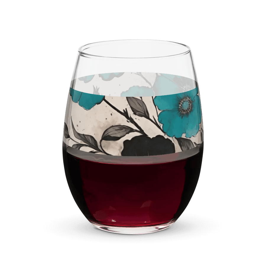 Vintage Floral Stemless Wine Glass product image (8)
