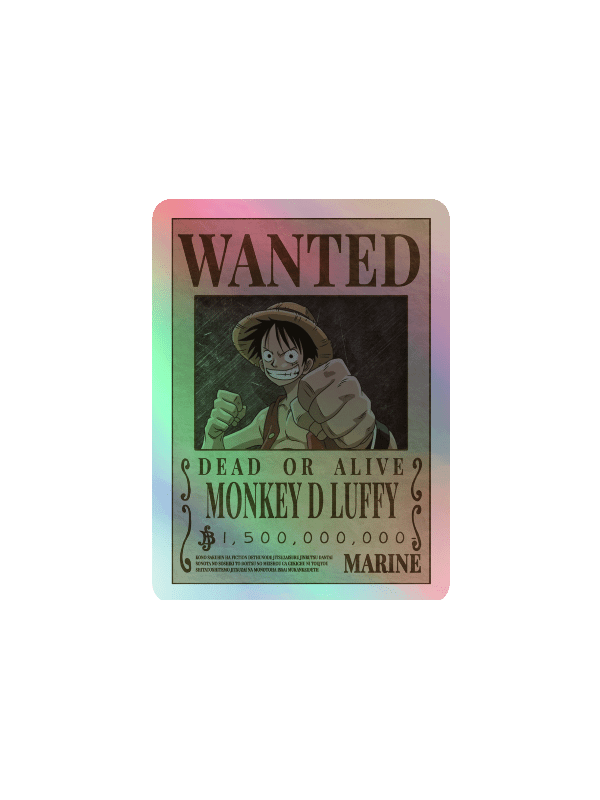 Monkey D. Luffy Wanted Poster Holographic Sticker Sheet product image (9)
