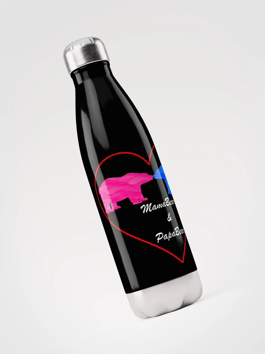 Mama & Papa Bear Water Bottle Black product image (3)