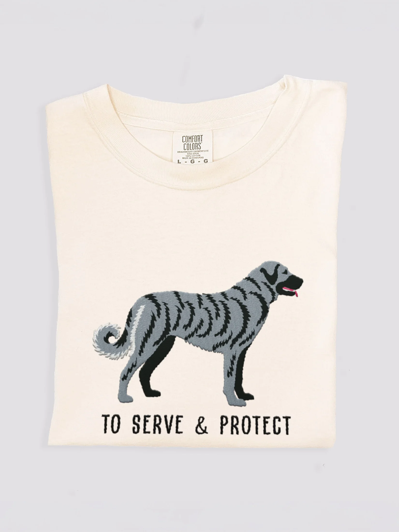 To Serve and Protect T-Shirt(Embroidered) of an Anatolian Shepherd Dog(Gray Brindle) product image (1)