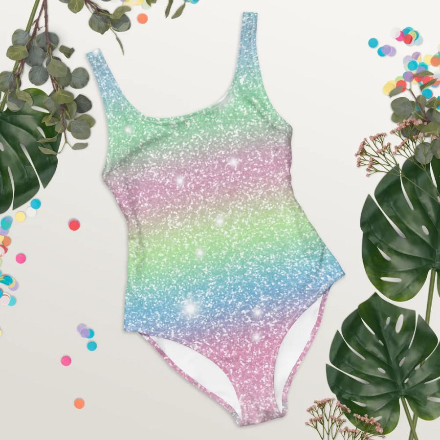 Glitter Unicorn Texture Design One Piece Swimsuit (9) product image (10)