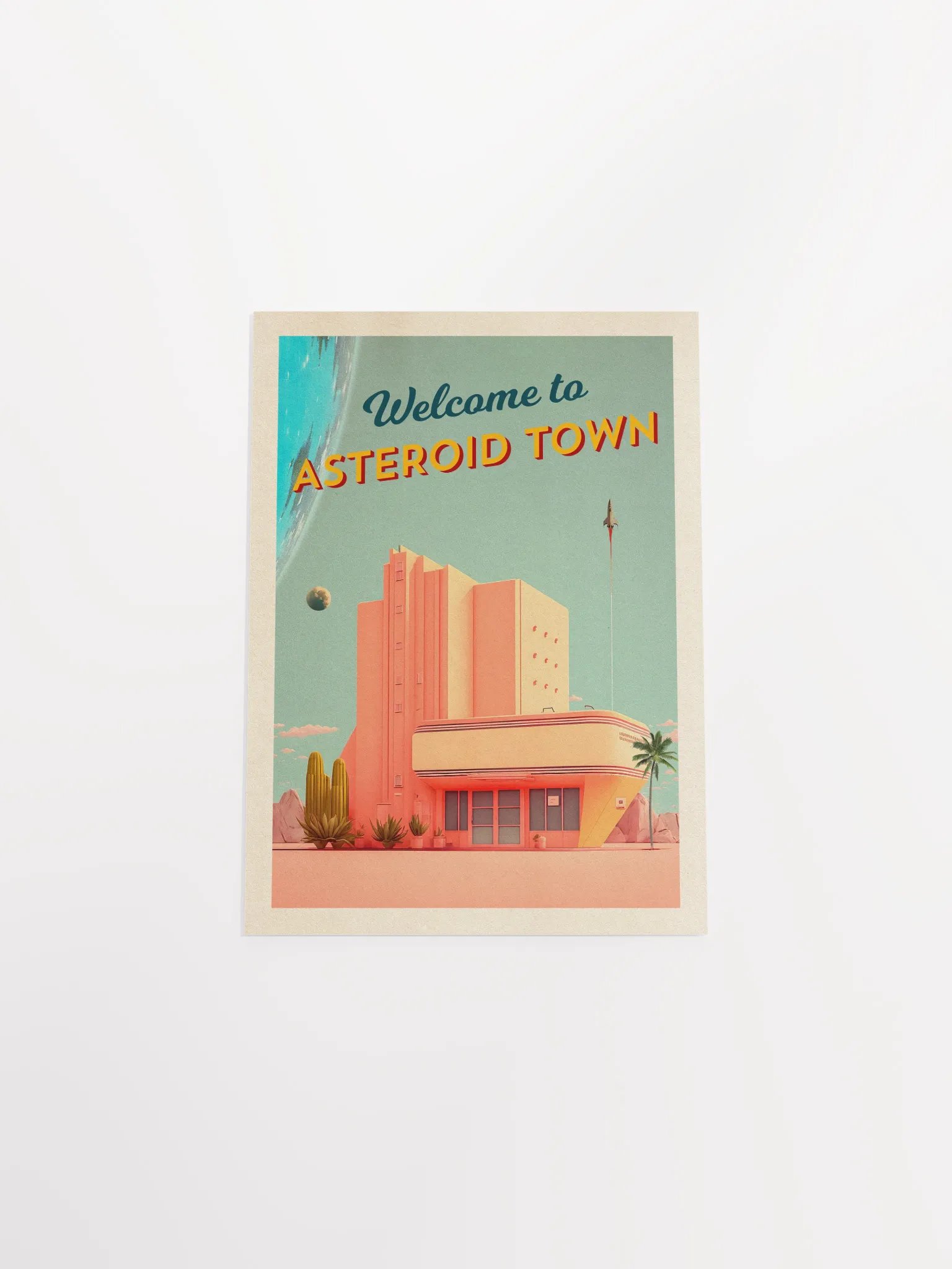 Welcome to Asteroid Town! — Vintage space poster, retro space art, propaganda poster, retrofuturism art, retro sci-fi print product image (9)