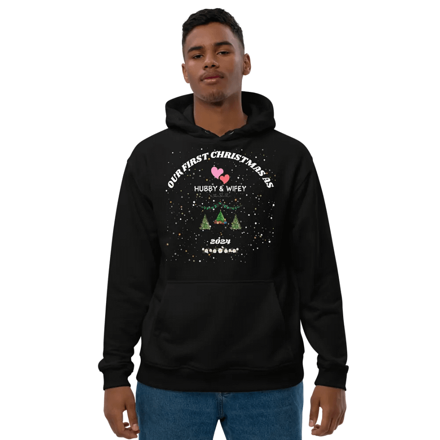 Christmas Celebration As Couple "Our First Christmas As Hubby & Wifey" Eco Love Hoodie product image (1)