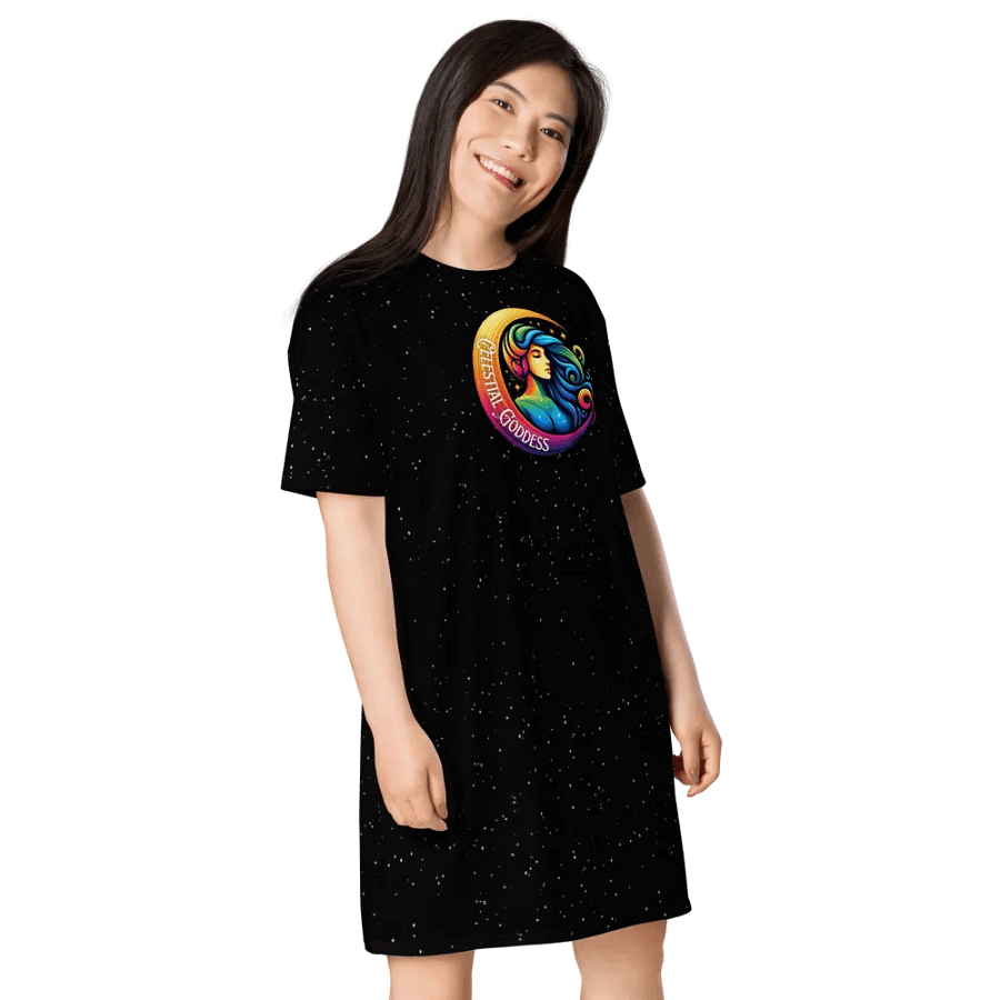 Celestial Crescent Moon T-Shirt Dress product image (7)