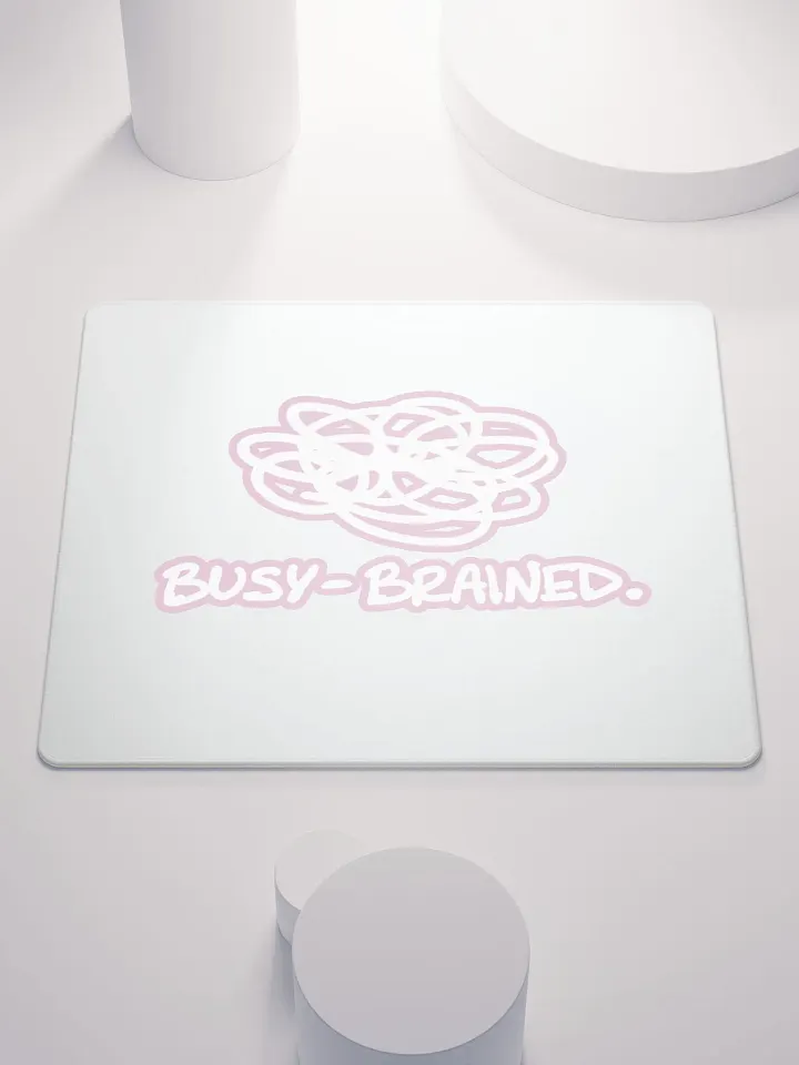 BUSY-BRAINED (lined design, #E1B9CE) mouse pad product image (1)
