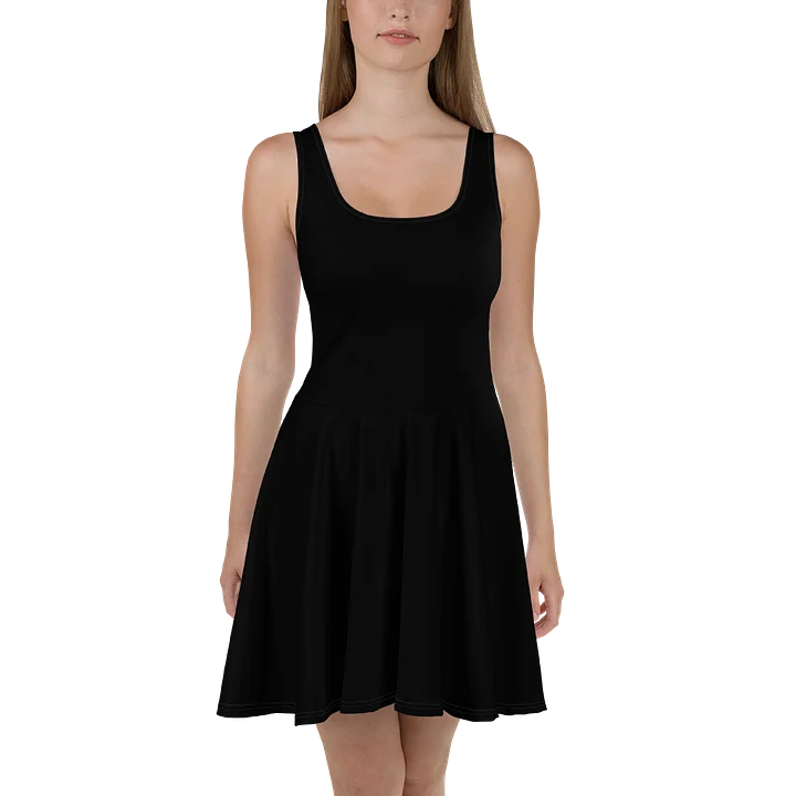 Black Solid Color Fit and Flare Dress product image (1)